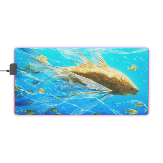 GoldenGlider - Vibrant Oceanic LED Gaming Mouse Premium Pad