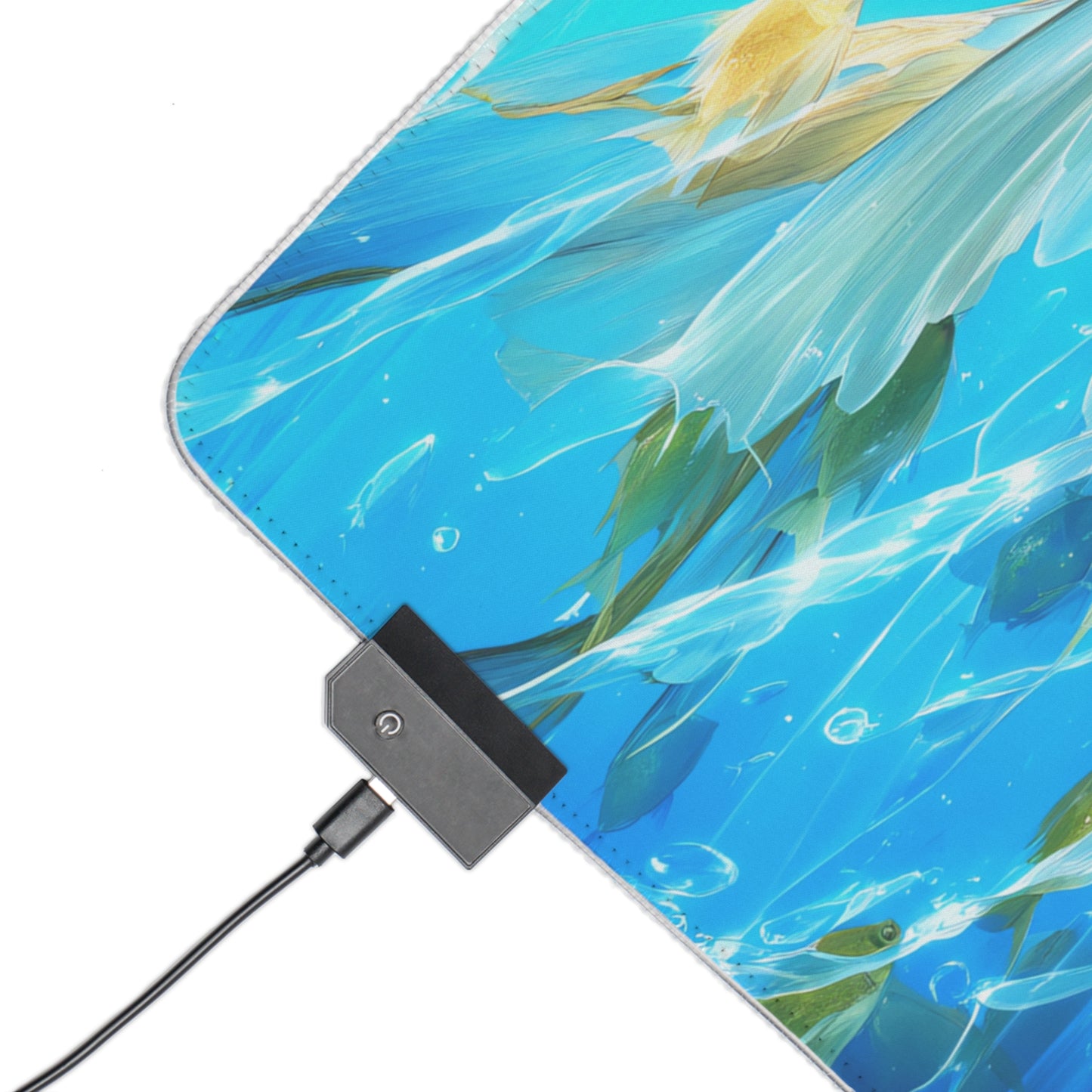 GoldenGlider - Vibrant Oceanic LED Gaming Mouse Premium Pad