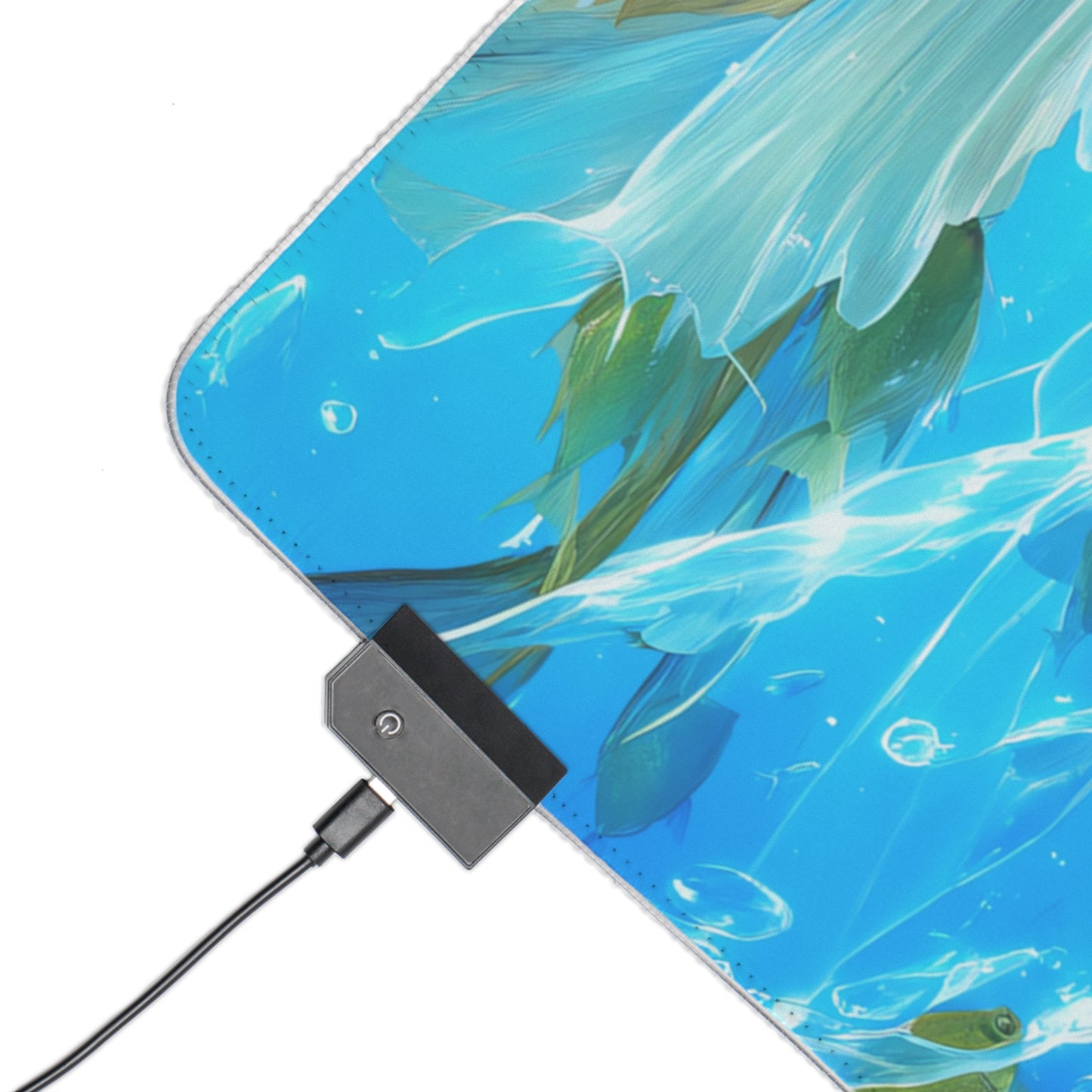 GoldenGlider - Vibrant Oceanic LED Gaming Mouse Premium Pad