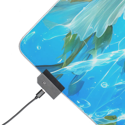 GoldenGlider - Vibrant Oceanic LED Gaming Mouse Premium Pad