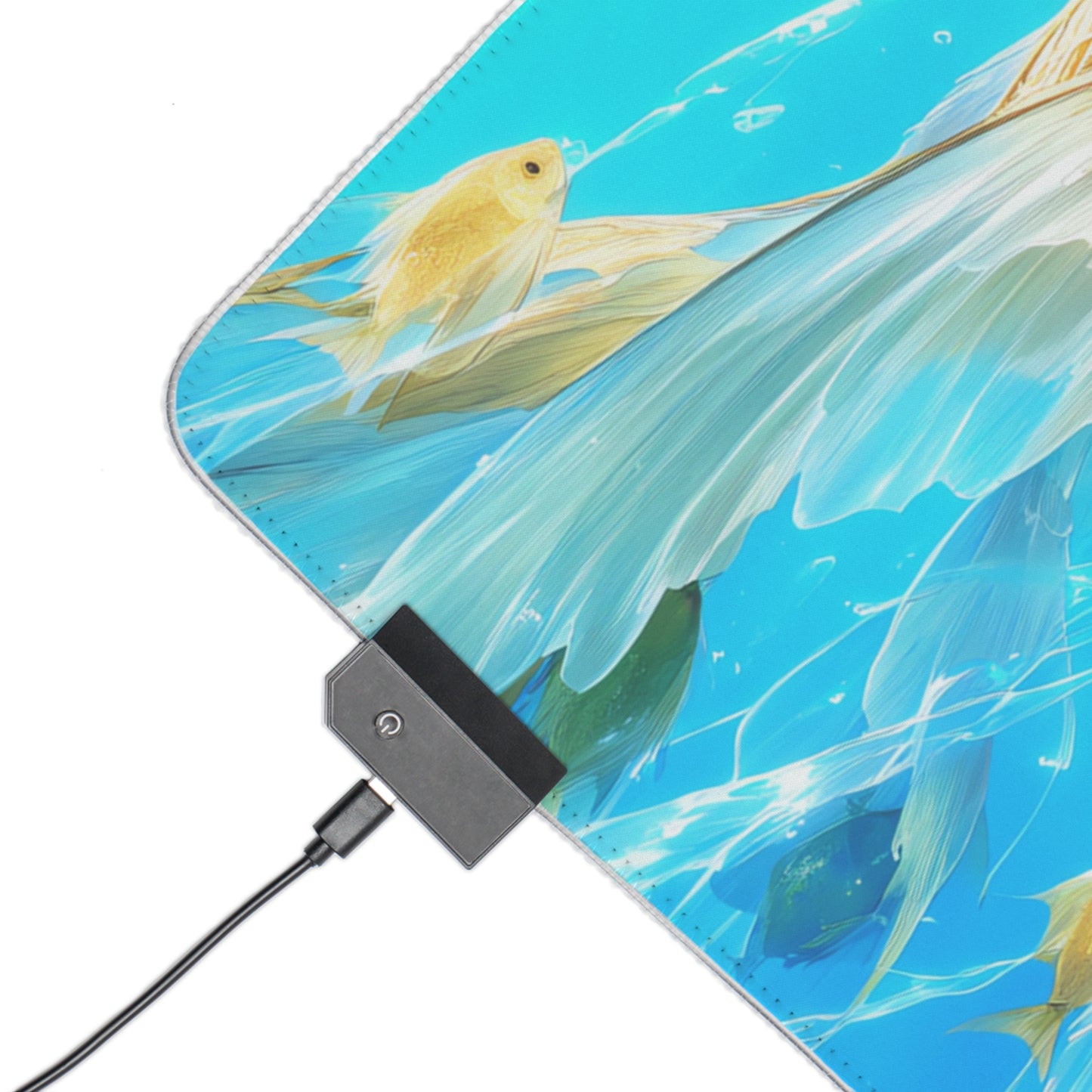 GoldenGlider - Vibrant Oceanic LED Gaming Mouse Premium Pad