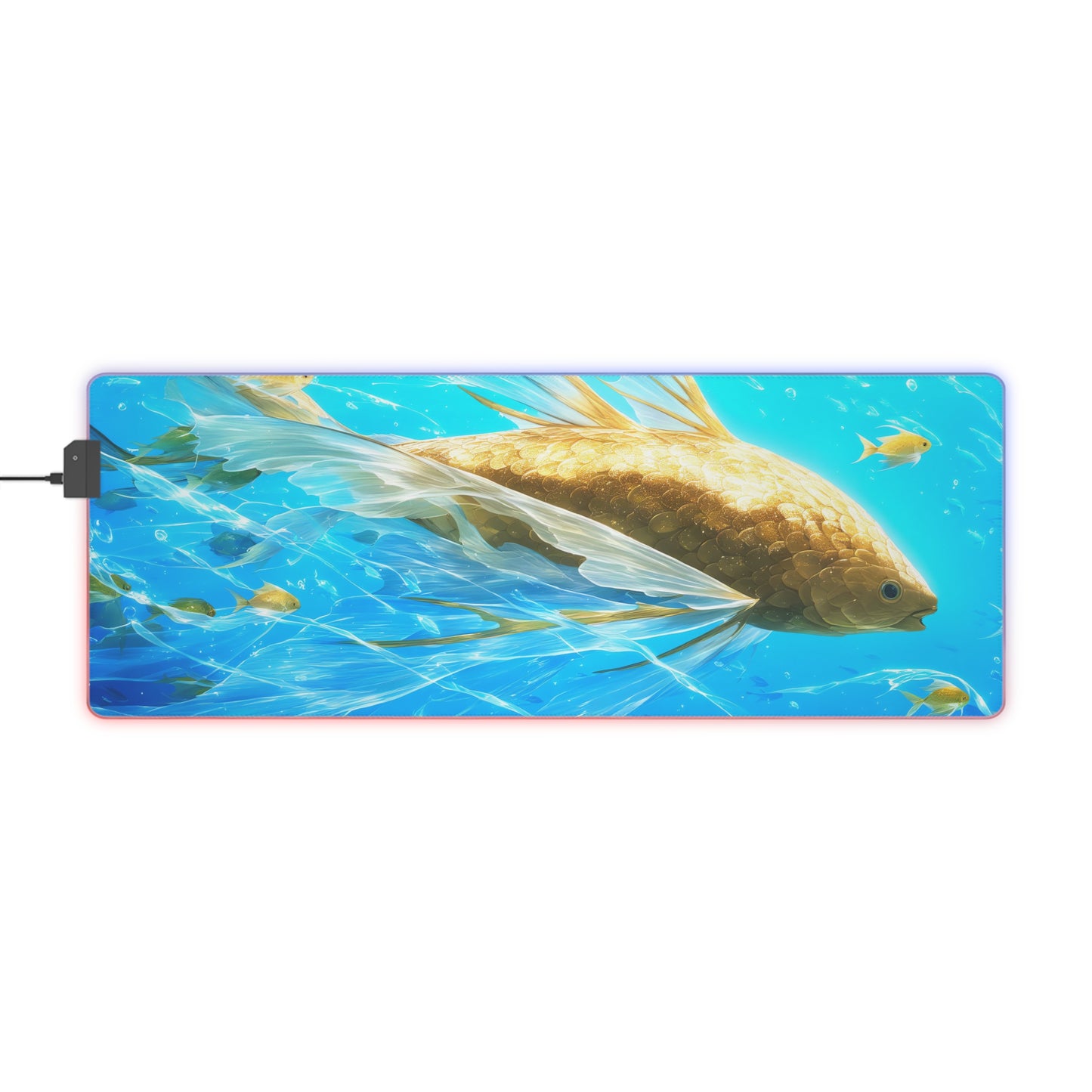 GoldenGlider - Vibrant Oceanic LED Gaming Mouse Premium Pad