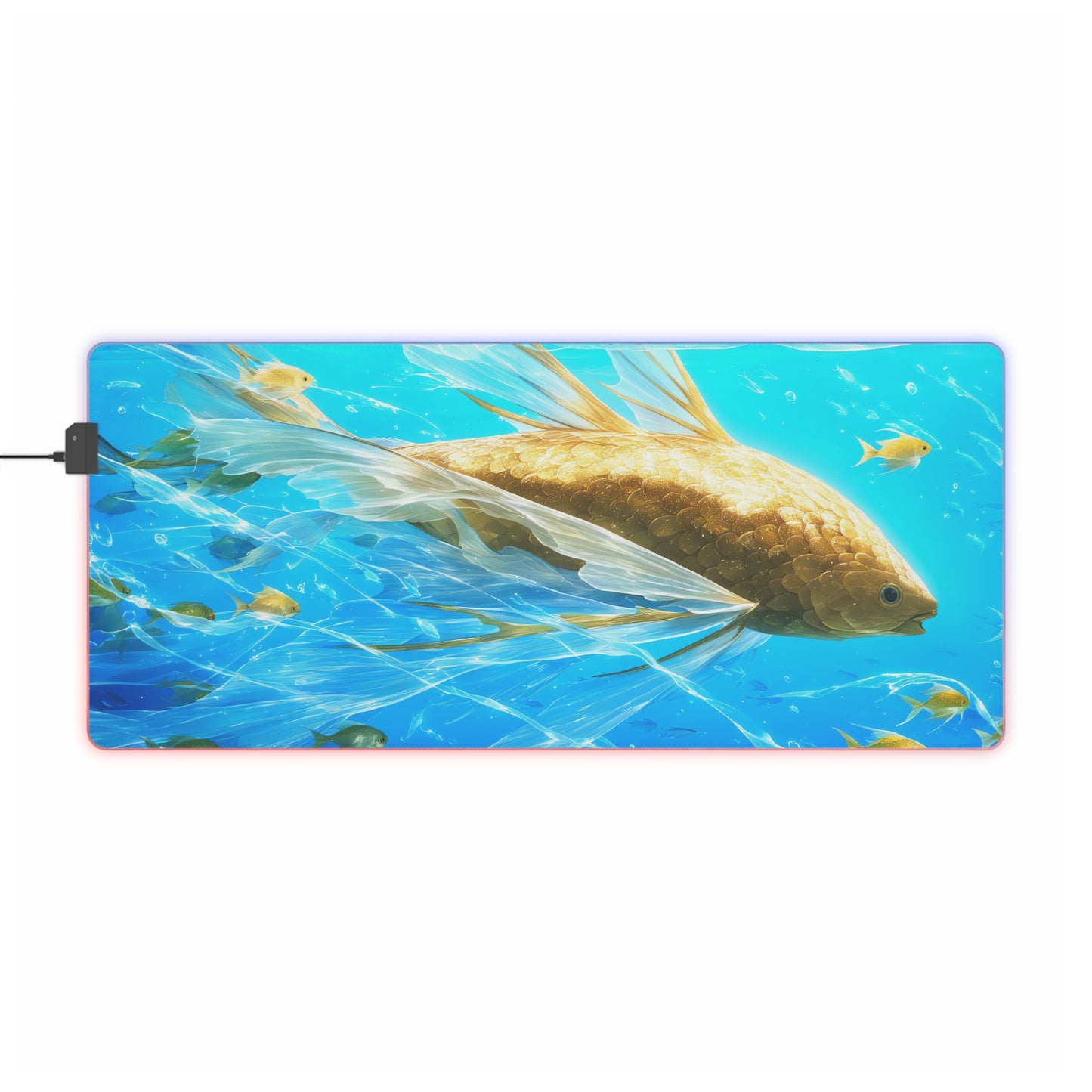 GoldenGlider - Vibrant Oceanic LED Gaming Mouse Premium Pad